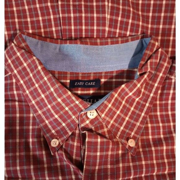 Chaps Shirt Men's 2xl Tall Red Button Front Long Sleeve - Picture 5 of 8